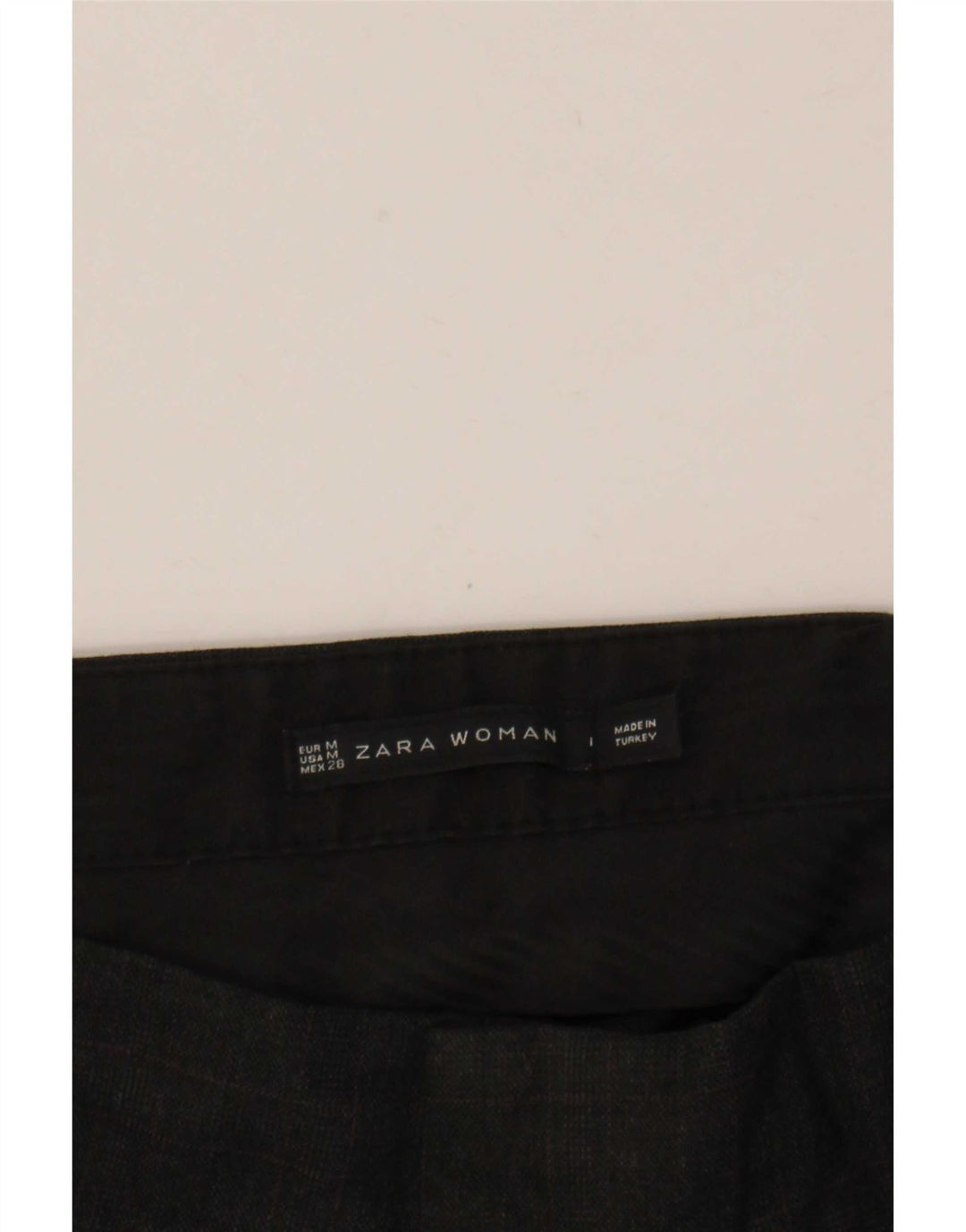 Zara Damen-PEGged-Cropped-Hose, mittelgroß, W28, L26, grau kariert