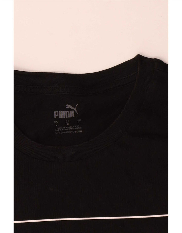 Puma Herren T-Shirt mit Grafik, groß, aus schwarzer Baumwolle