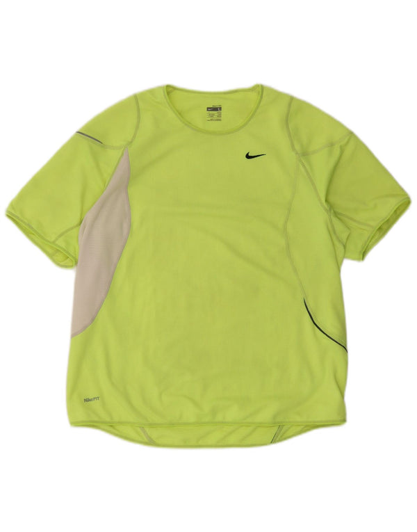 Nike Herren T-Shirt Top UK 42/44 Large Grün Colourblock