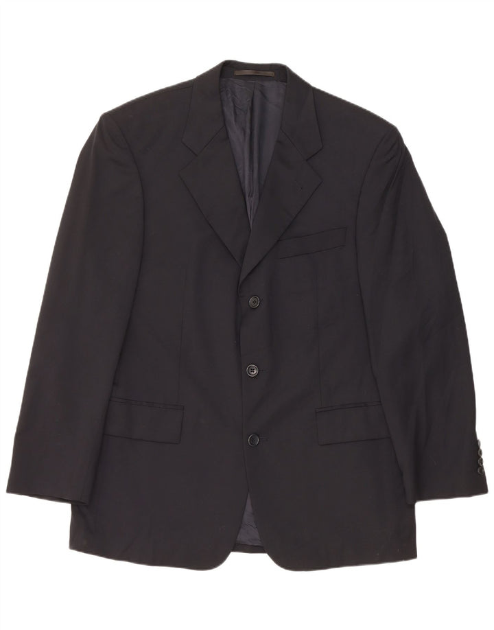 Hugo Boss Herren-Blazer mit 3 Knöpfen, EU 50, große marineblaue Schurwolle