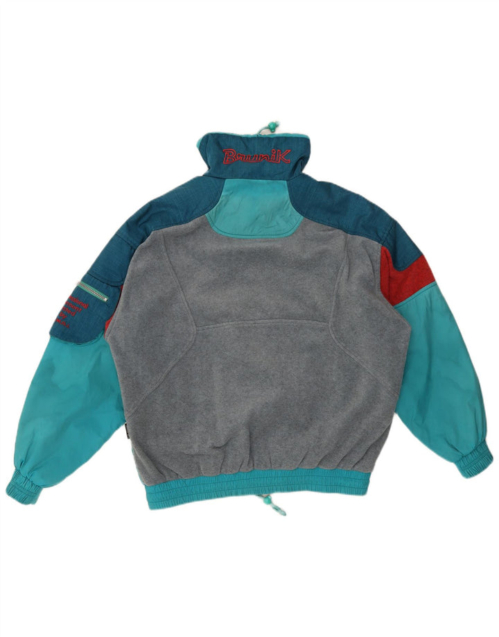 Brunik Herren-Anorak-Fleecejacke, UK 40, großes blaues Farbblock-Polyester