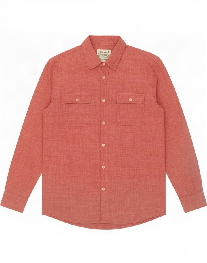 Jack Wills Herrenhemd aus mittelroter Baumwolle