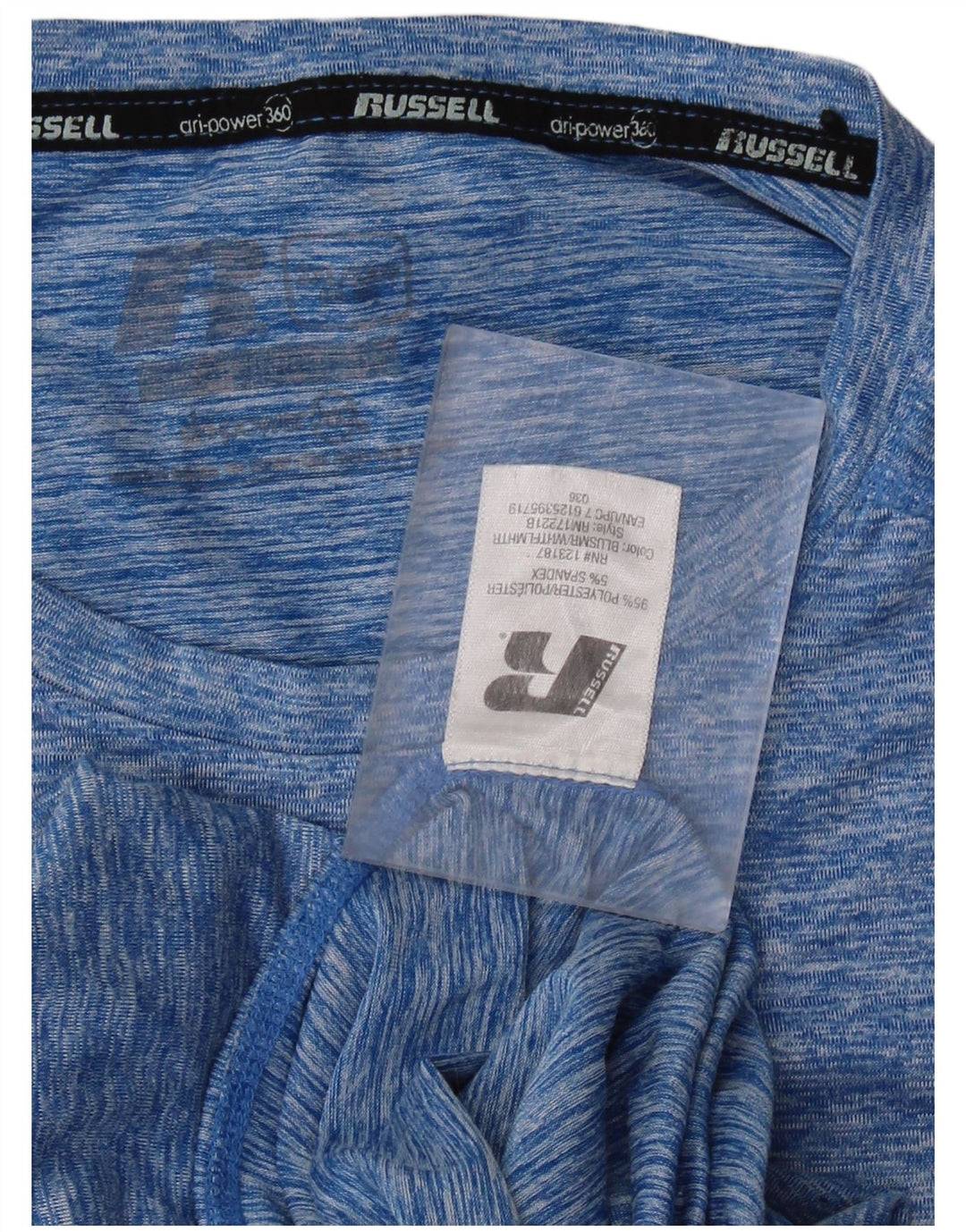 Russell Athletic Herren T-Shirt Top 2XL Blau geflecktes Polyester