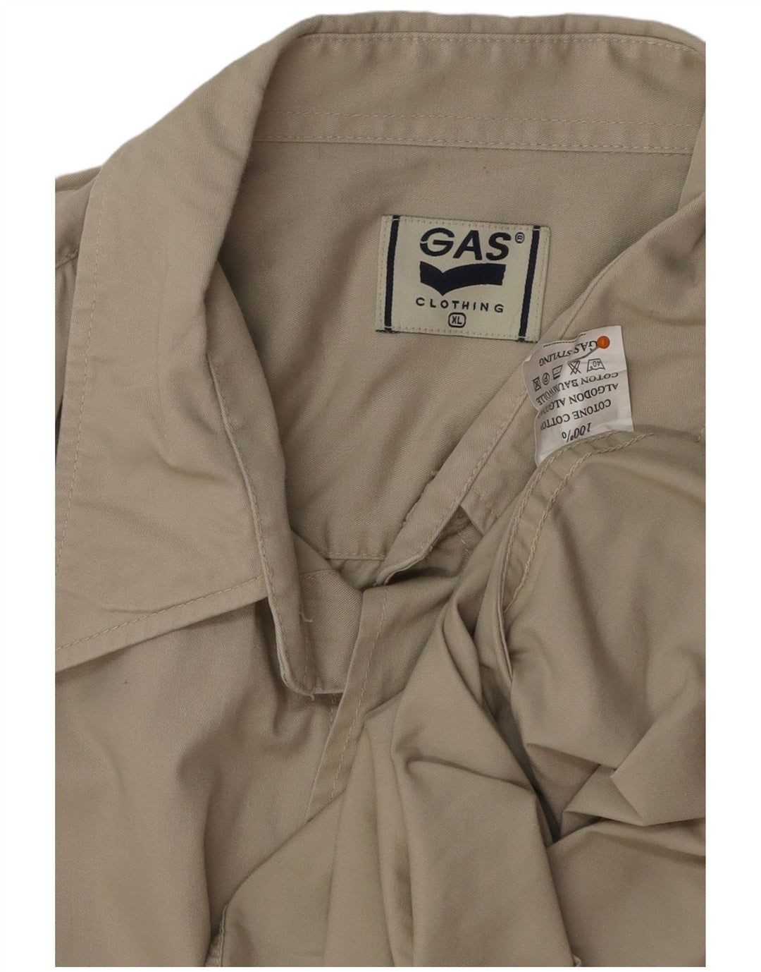GAS Herren Militärhemd XL Beige Baumwolle