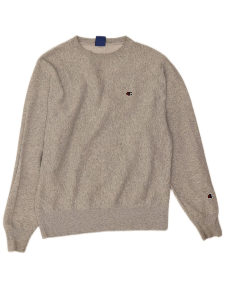 Champion Herren-Sweatshirt-Pullover, klein, grau gefleckte Baumwolle