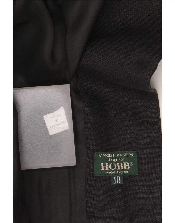 Hobbs Damen-Blazerjacke mit 1 Knopf, Gr. 10, Größe S, Schwarz, Leinen