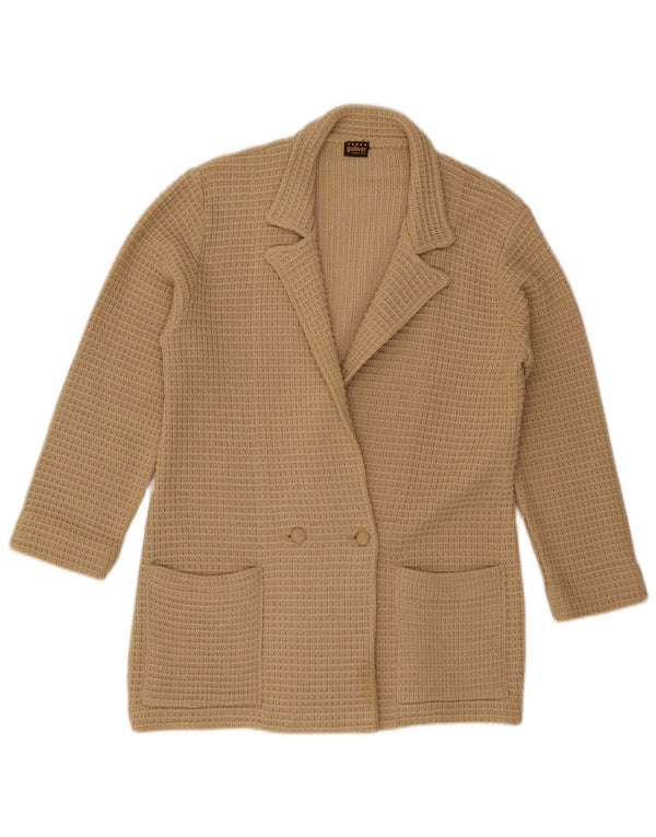Vintage Damen Doppelreihiger Cardigan Pullover IT 50 XL Beige