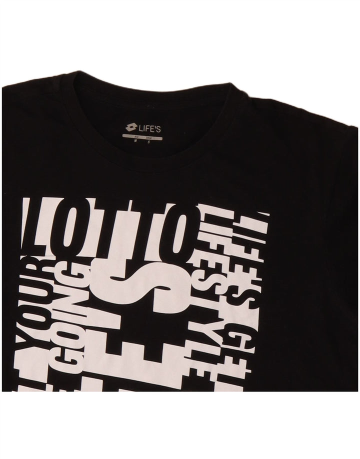 LOTTO Herren-T-Shirt mit Grafik, Größe S, schwarze Baumwolle
