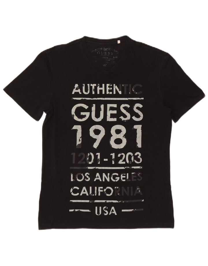 Guess Herren-T-Shirt mit Grafik, mittelgroß, Schwarz