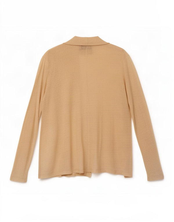 Offenes Cardigan-Oberteil für Damen von Zara, Gr. 40, Größe L, Beige, Leinen