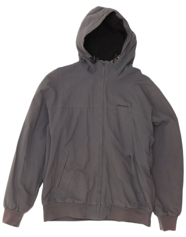 Carhartt Herren-Bomberjacke mit Kapuze, UK 42 XL, graues Nylon