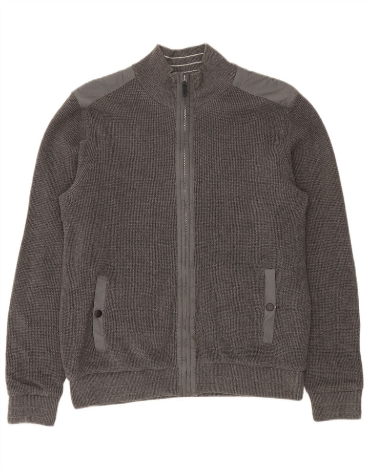Marks & Spencer Herren Blue Harbor Regular Fit Cardigan Pullover Mittelgrau