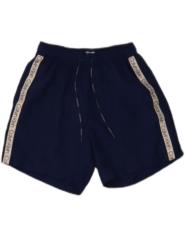 Calvin Klein Herren-Badeshorts mit Grafik, mittelgroß, Marineblau, Farbblock