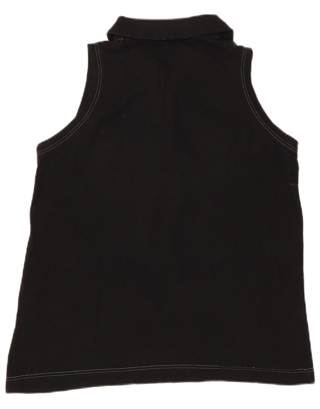 Sergio Tacchini Damen ärmelloses Poloshirt UK 12 Medium Schwarz