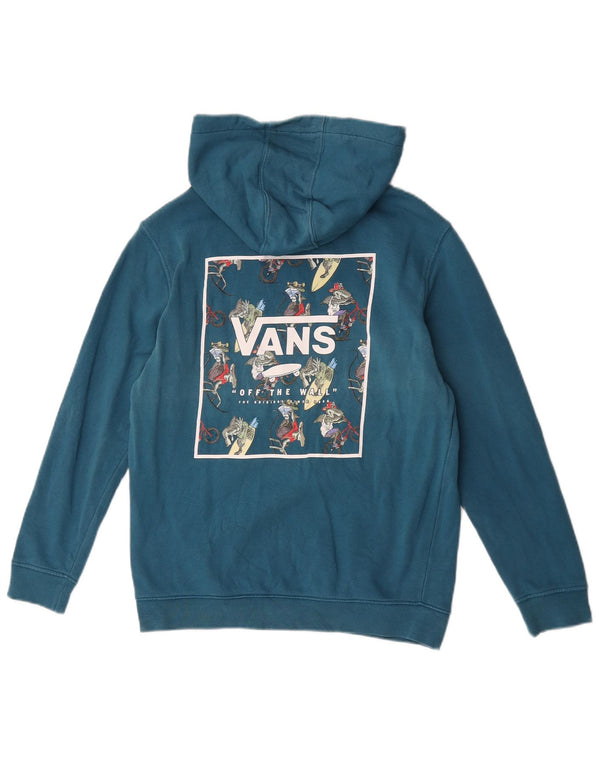 Vans Womens Graphic Hoodie Jumper UK 14 Large Turquoise