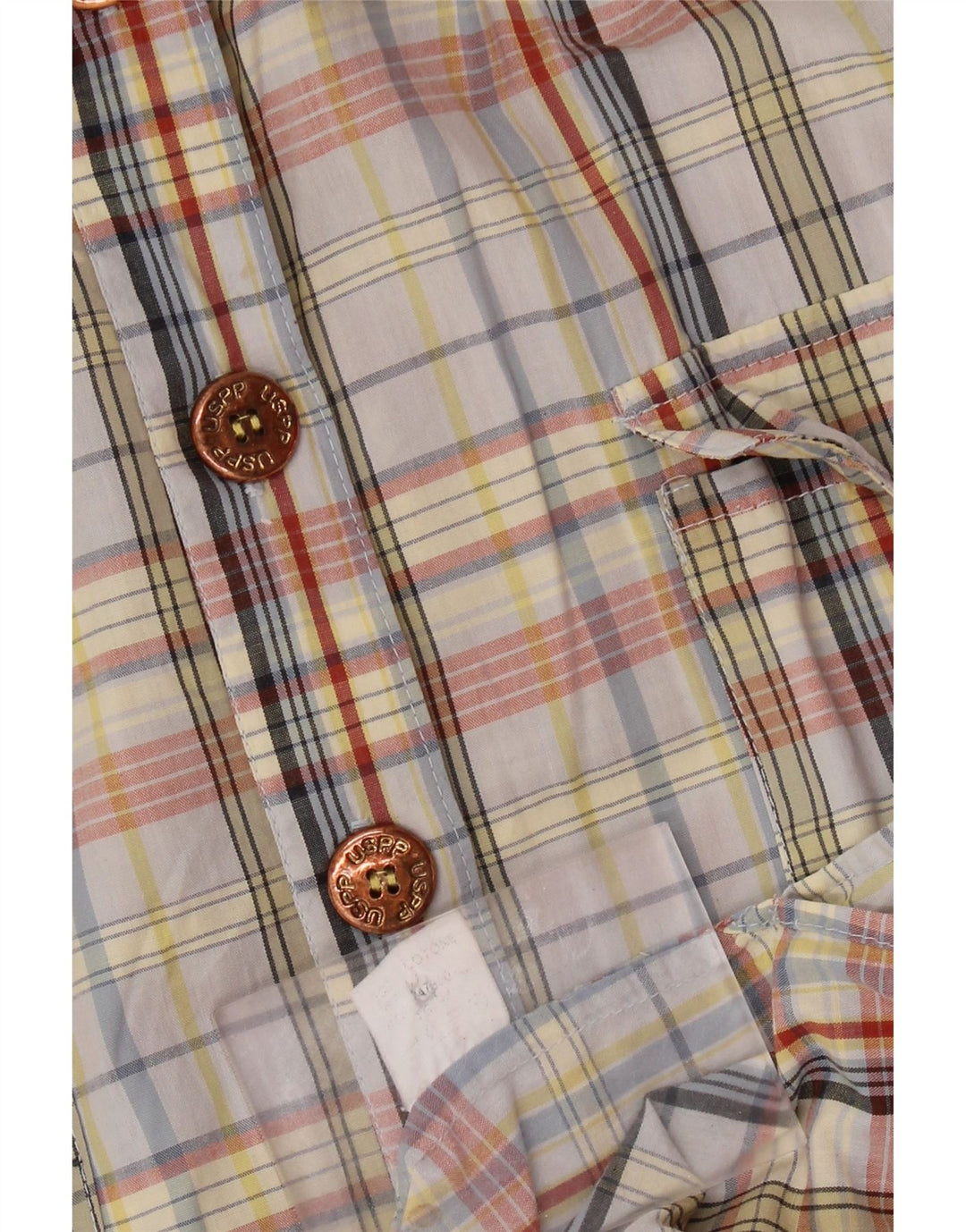 Vintage Damen Hemdkleid UK 14 Medium Mehrfarbig karierte Baumwolle