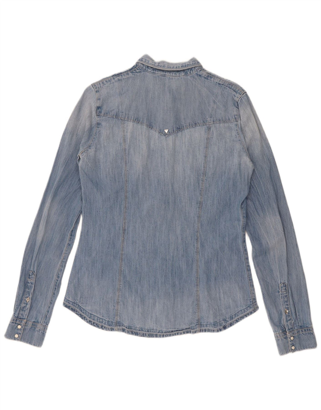 Guess Damen Jeanshemd UK 8 Small Blau Baumwolle