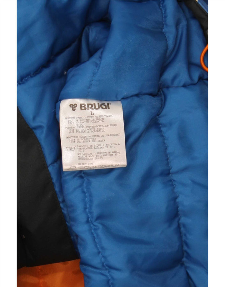 Brugi Herren-Skijacke mit Kapuze, UK 40, groß, blaues Colourblock-Polyamid