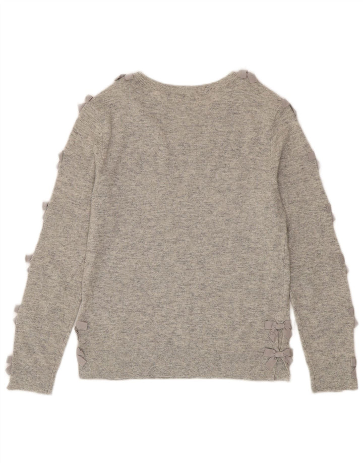 Ted Baker Damen-Pullover mit U-Boot-Ausschnitt, Größe 2, kleine graue Wolle