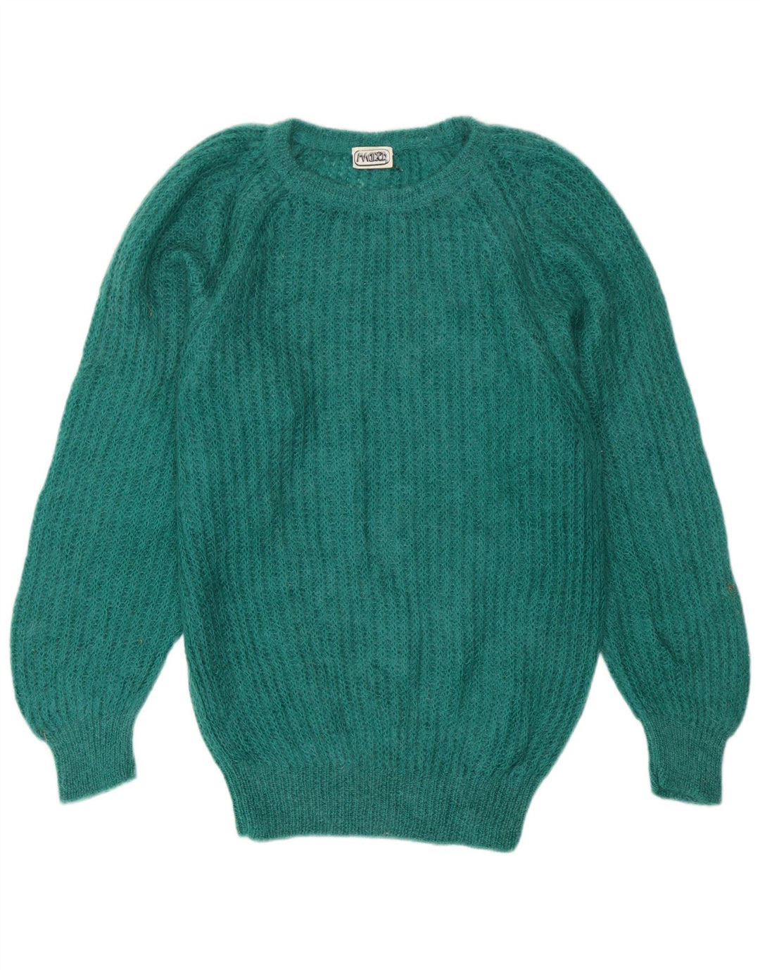 Vintage Damen Pullover mit U-Boot-Ausschnitt UK 14 Mittelblau