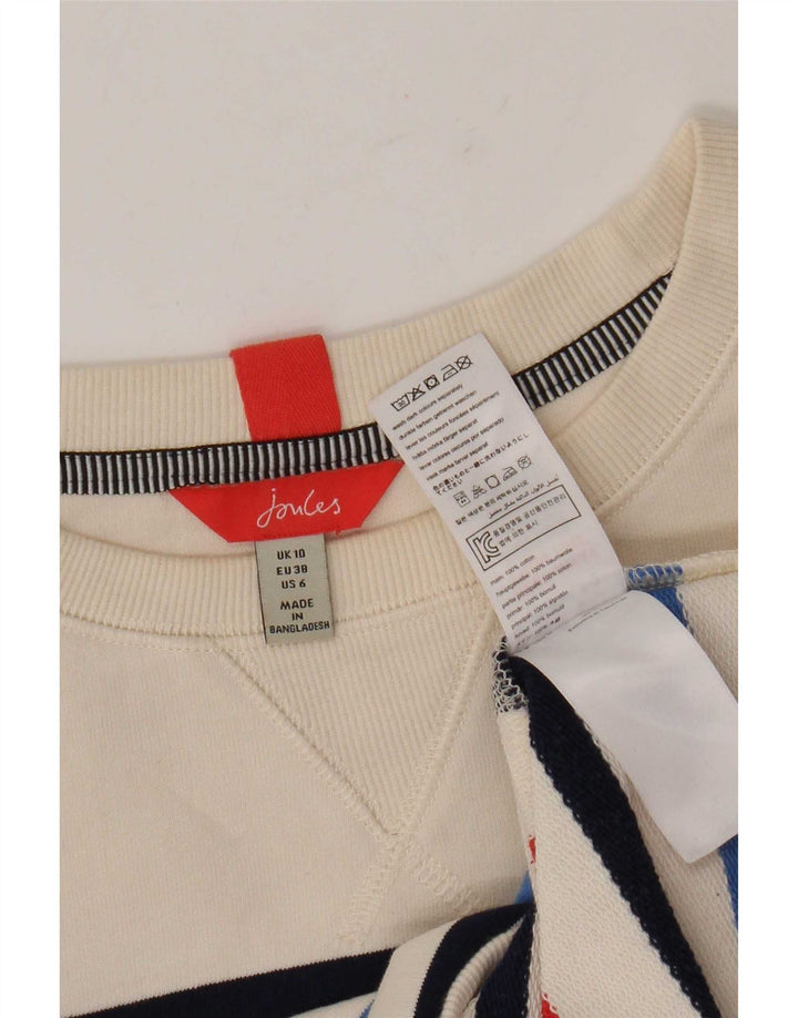 Joules Damen-Sweatshirt in Übergröße, Gr. 10, Größe S, gebrochenes Weiß, gestreift