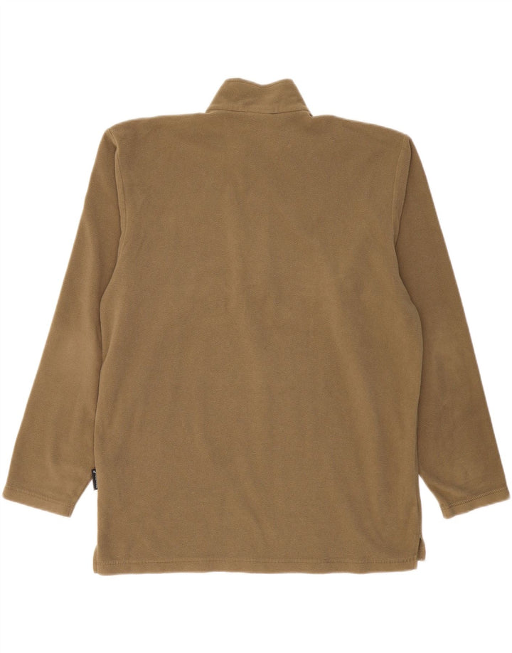 JACK WOLFSKIN Herren-Fleecepullover mit Reißverschluss am Hals, UK 40/42, großes Khaki-Polyester