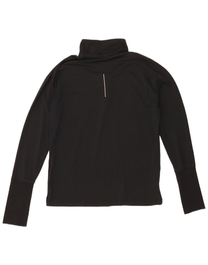 Nike Womens Dri Fit Zip Neck Pullover Trainingsanzug Top UK 6 XS Schwarz Polyester