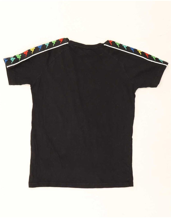 Kappa Jungen-T-Shirt mit Grafik, 11–12 Jahre, schwarze Baumwolle