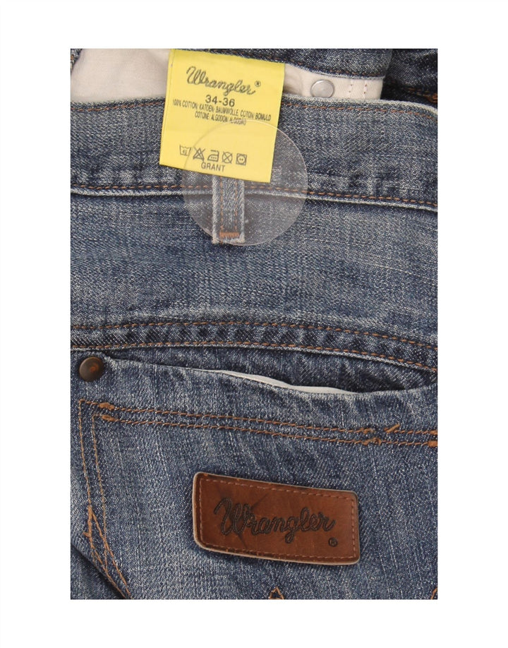 Wrangler Herren Grant Straight Jeans W34 L36 Blaue Baumwolle