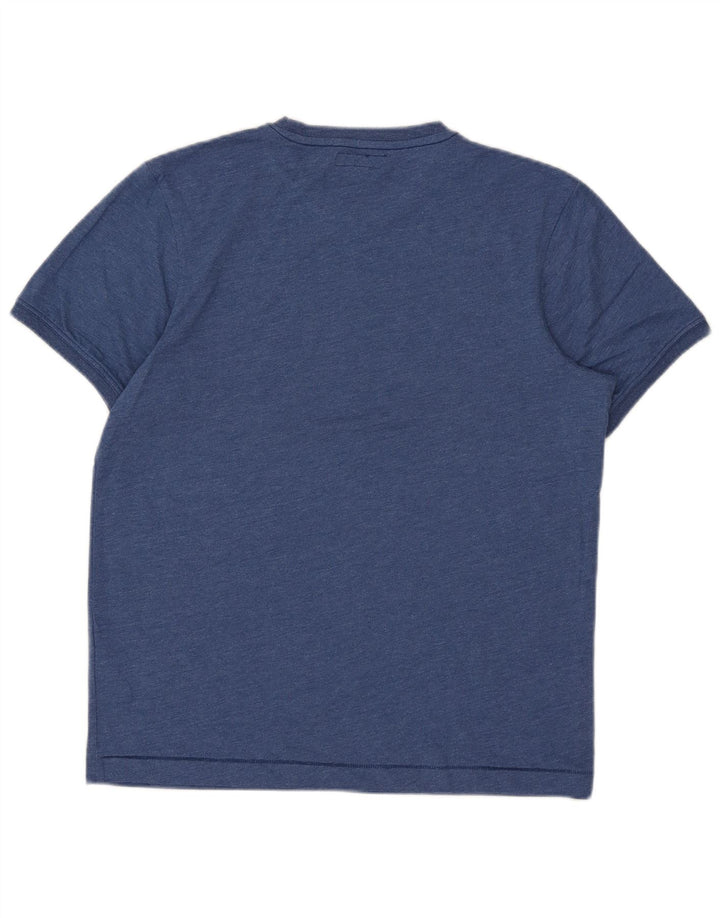 Ted Baker Herren T-Shirt Top Größe 3 Mittelblaue Baumwolle