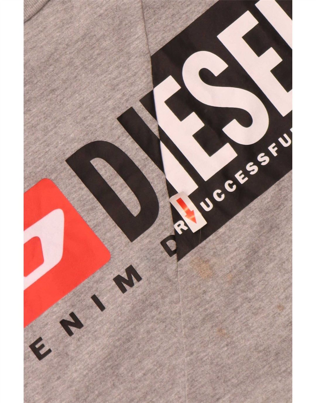 Diesel Herren Grafik-T-Shirt-Oberteil aus mittelgrau gesprenkelter Baumwolle