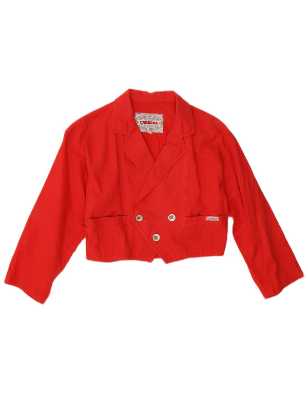 Carrera Womens Crop Double Breasted Blazer Jacke UK 10 Small Rot