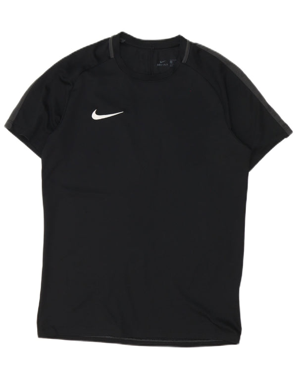 Nike Herren Dri Fit T-Shirt Top Mittelschwarzes Colourblock-Polyester