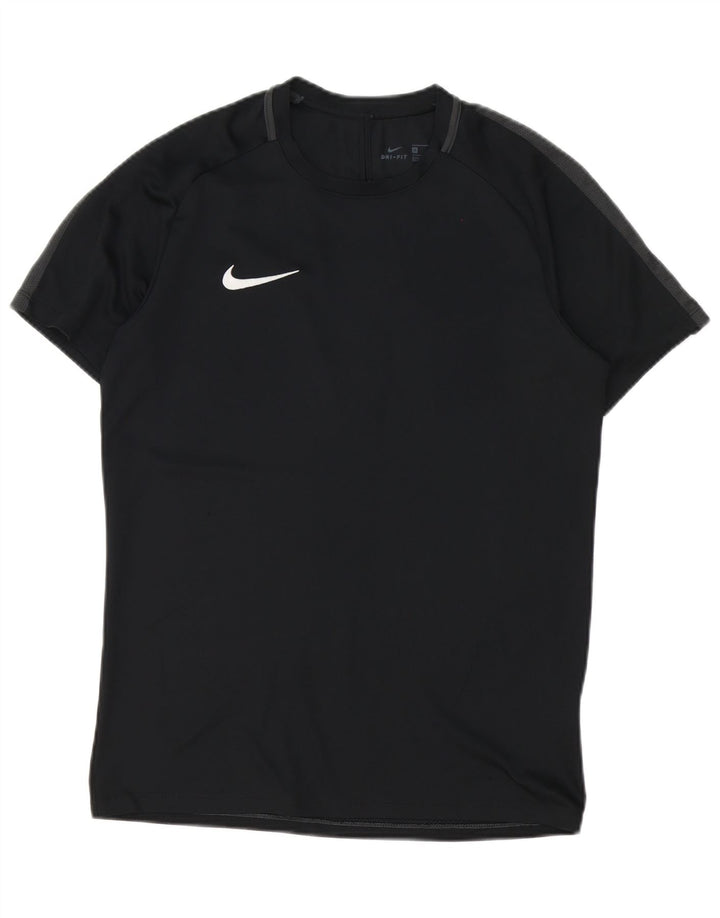 Nike Herren Dri Fit T-Shirt Top Mittelschwarzes Colourblock-Polyester