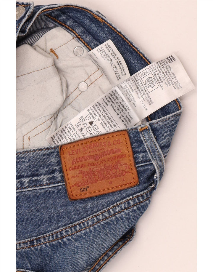 Levi's Damen 501 Crop Straight Jeans W28 L26 Blaue Baumwolle