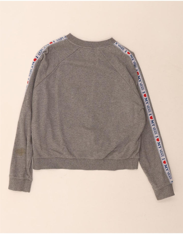 VANS Womens Graphic Oversized Sweatshirt Jumper UK 14 Medium Grey Cotton Vintage Vans and Second-Hand Vans from Messina Hembry 