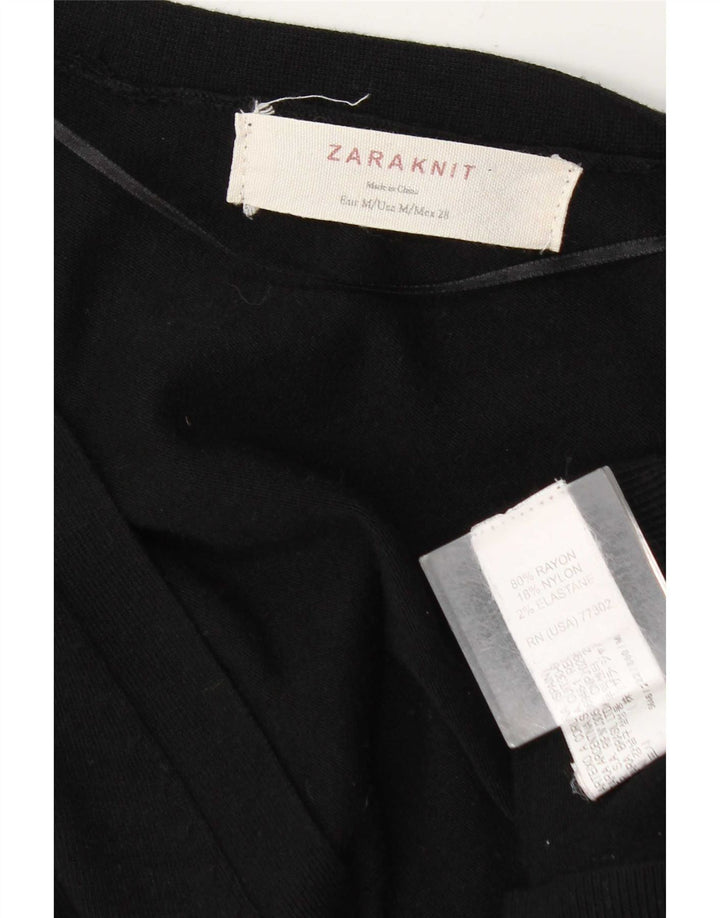 Zara Damen-Cardigan-Pullover UK 14 Medium Black Rayon