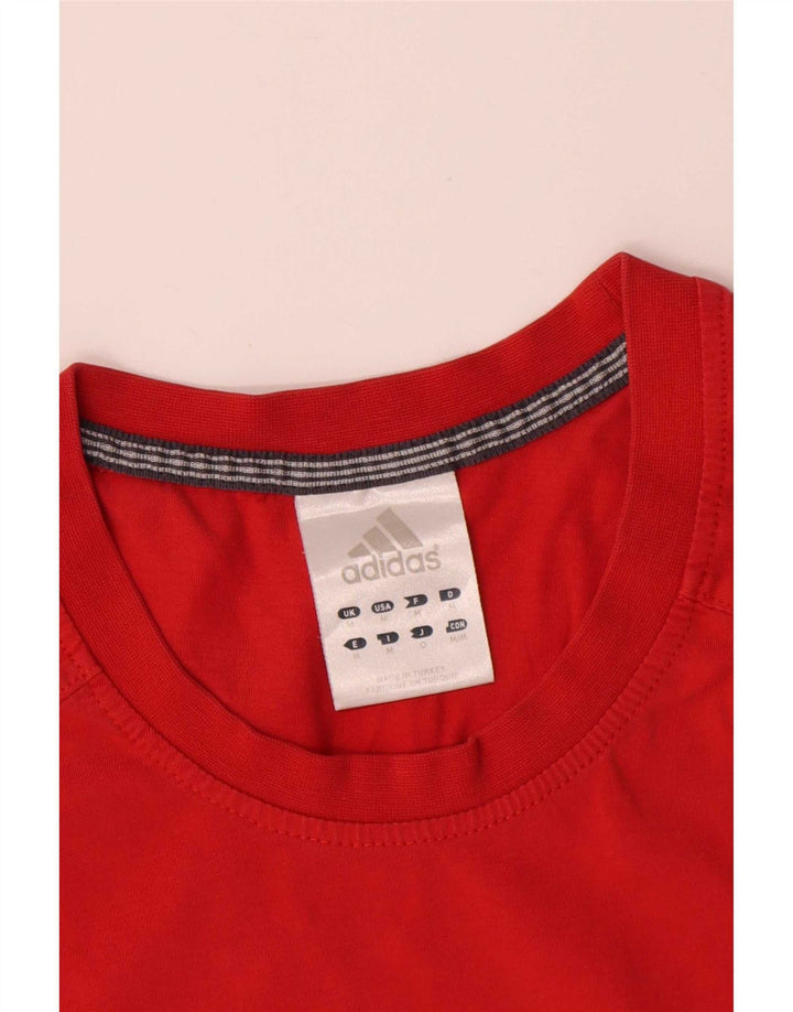 Adidas Herren Grafik-T-Shirt aus mittelroter Baumwolle