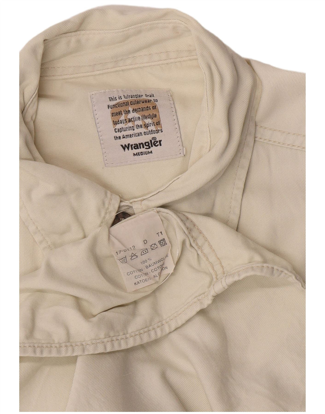 Wrangler Herren-Kurzarm-Militärhemd aus mittelweißer Baumwolle