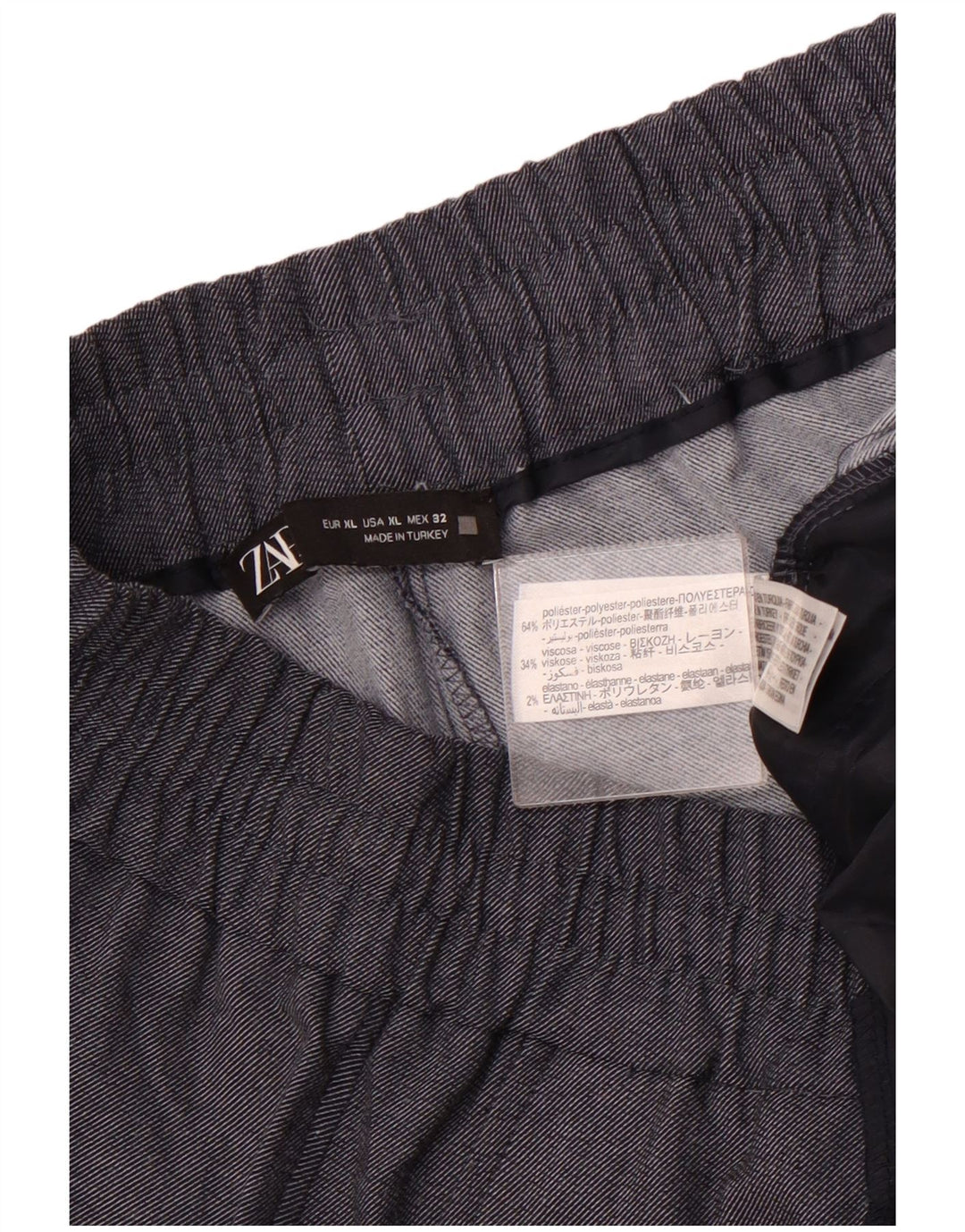 ZARA Damen Jogger Chinohose XL W32 L27 Grau Polyester