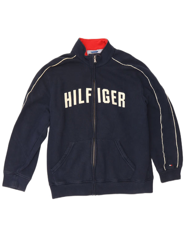 Tommy Hilfiger Herren-Trainingsanzugoberteil mit Grafik, XL, Marineblau, Baumwolle