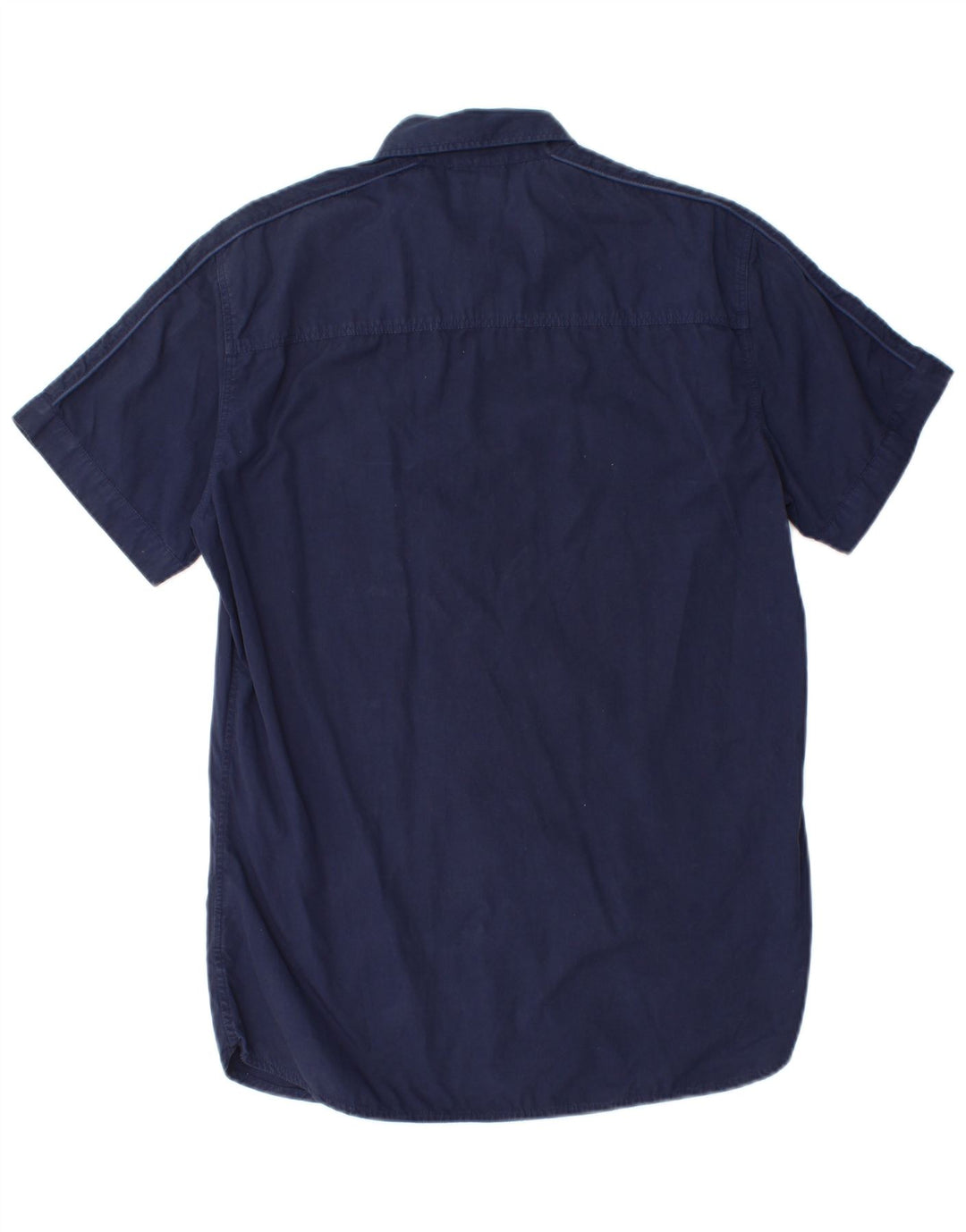 North Sails Herren-Kurzarmhemd aus mittlerer marineblauer Baumwolle