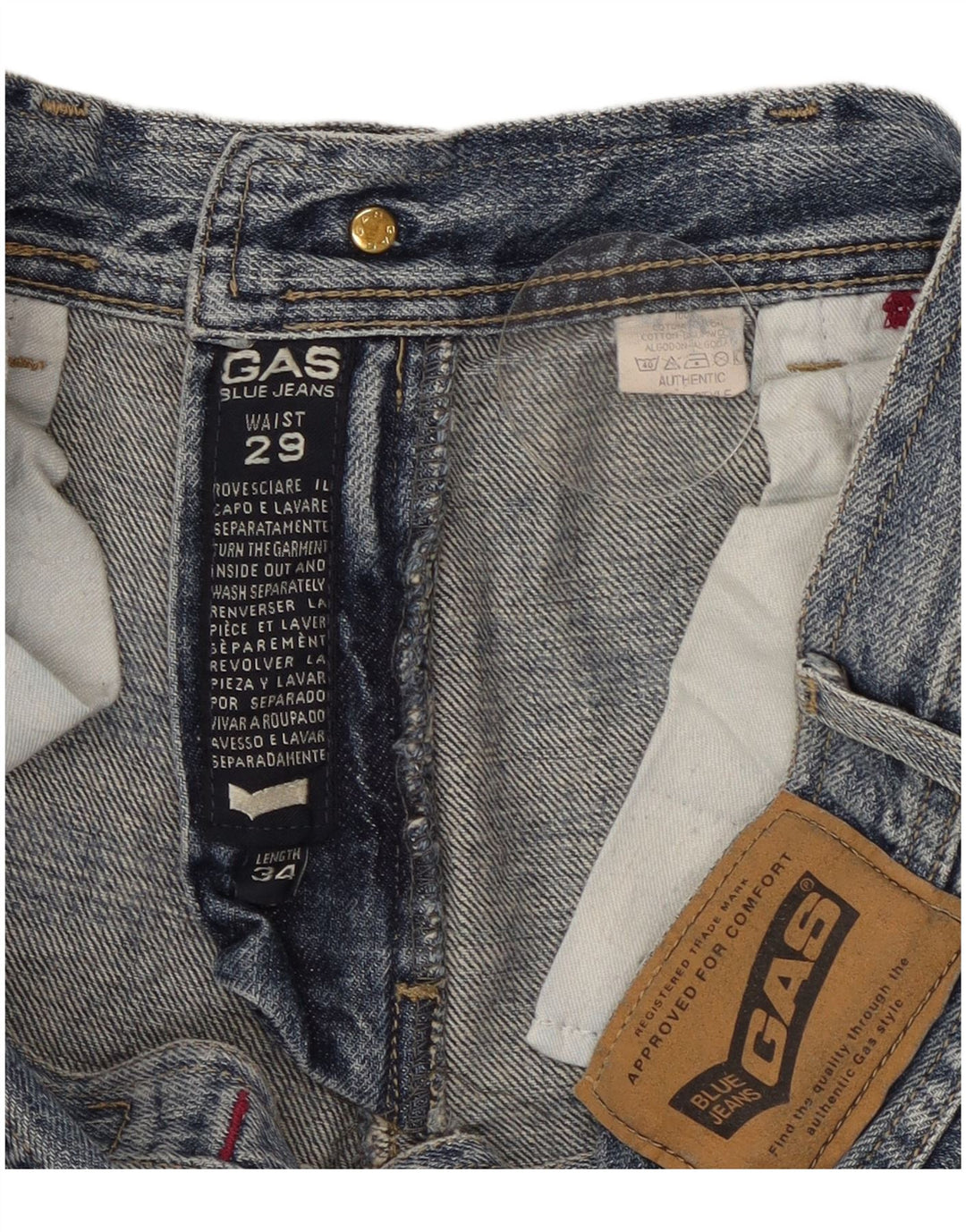 Gas Damen Bootcut Jeans W29 L34 Blaue Baumwolle