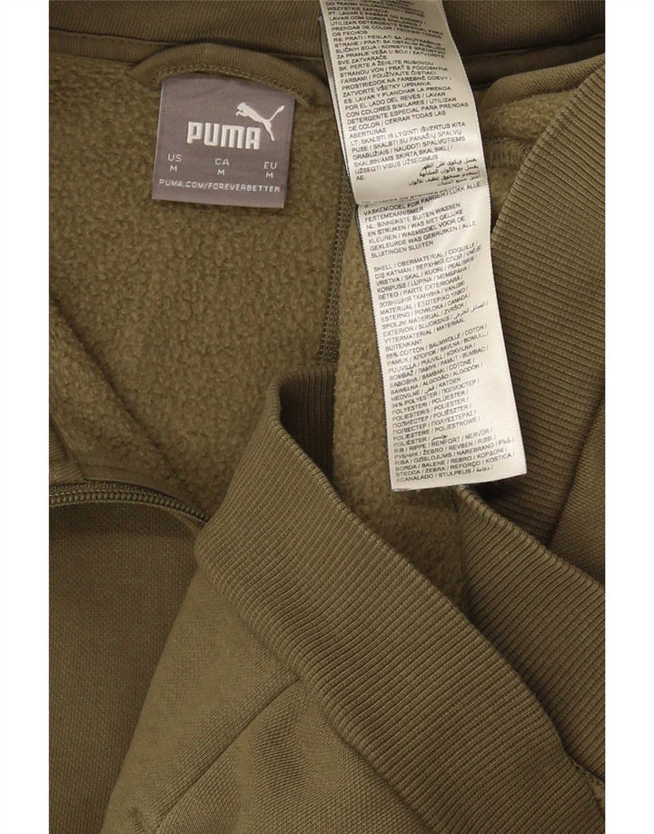 Puma Herren-Trainingsanzug-Top-Jacke, mittelgroße Khaki-Farbblock-Baumwolle