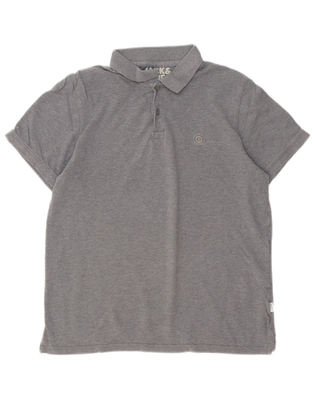 Jack & Jones Herren-Poloshirt aus mittelgrau gefleckter Baumwolle