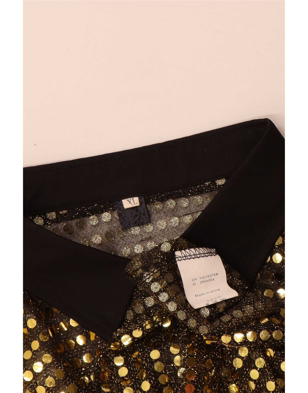 Vintage Damen Hemdbluse UK 18 XL Gold Polyester