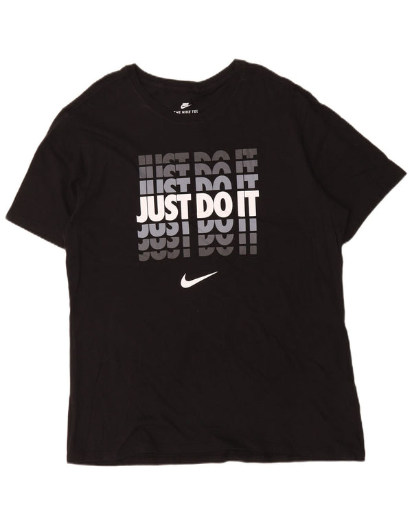 Nike Herren-T-Shirt mit Grafik, XL, schwarze Baumwolle