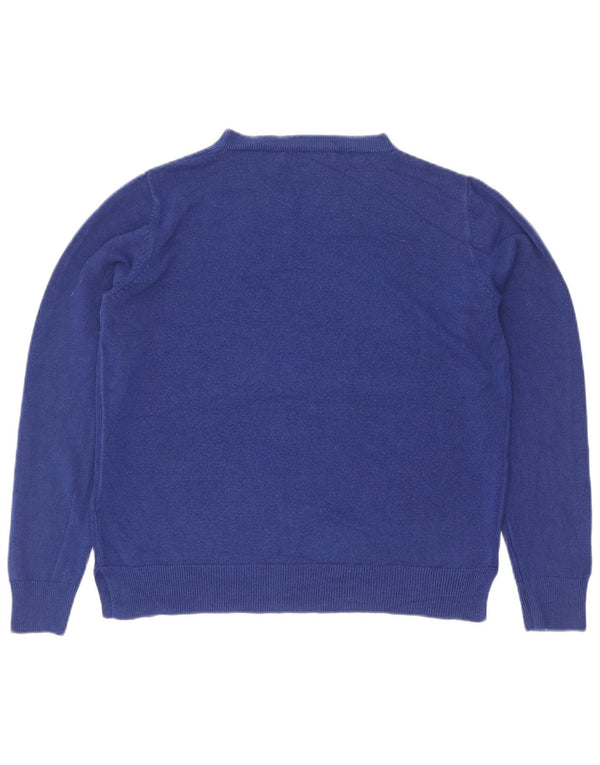 Marks & Spencer Damen-Pullover mit Rundhalsausschnitt, UK 14, Mittelblau, Acryl