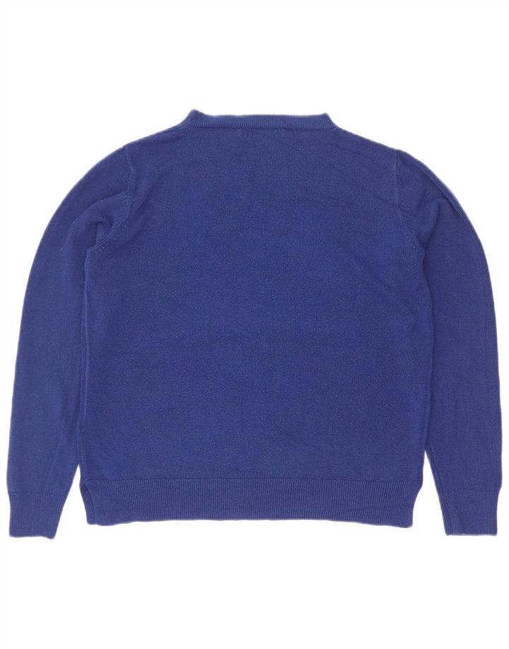 Marks & Spencer Damen-Pullover mit Rundhalsausschnitt, UK 14, Mittelblau, Acryl