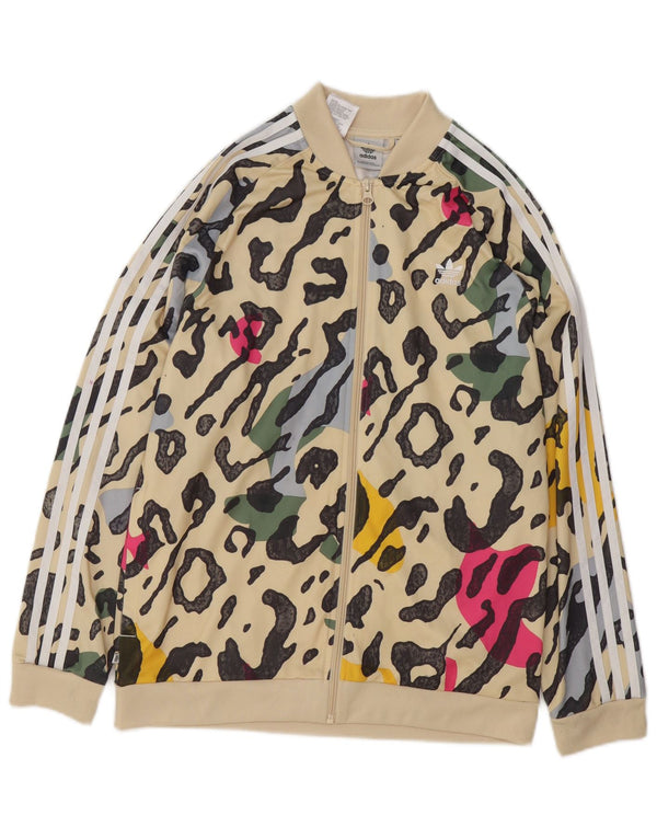 ADIDAS Mädchen-Trainingsanzug, Top-Jacke, 15–16 Jahre, beige, Animal-Print, Polyester